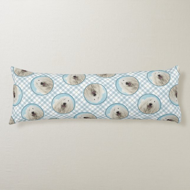 Komondor Painting Hungarian Cute Original Dog Art Body Cushion (Front)