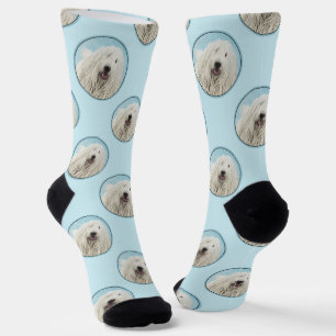 Komondor Painting Hungarian Cute Original Dog Art Socks