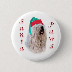 Komondor Santa Paws 6 Cm Round Badge