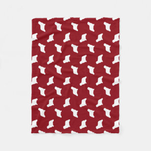 Komondor Silhouettes Pattern Red Fleece Blanket
