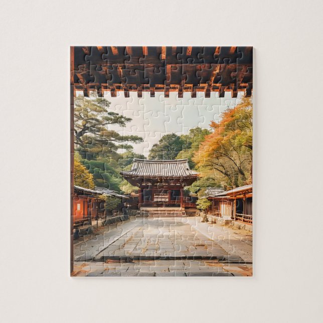 Komorebi - The Sun-Drenched Temple Jigsaw Puzzle (Vertical)