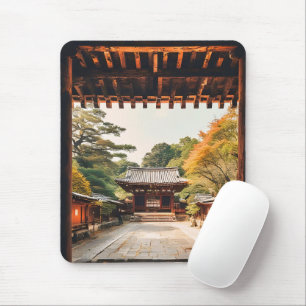Komorebi - The Sun-Drenched Temple Mouse Pad