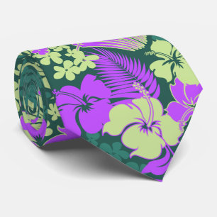 Kona Bay Hawaiian Hibiscus Two-sided Printed Tie