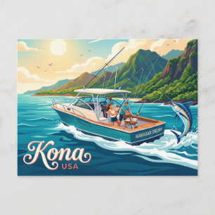Kona Deep Sea Fishing, Kona Coast USA Postcard