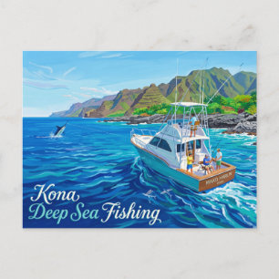 Kona Deep Sea Fishing, Kona Coast USA Postcard