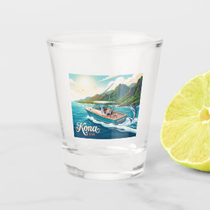 Kona Deep Sea Fishing, Kona Coast USA Shot Glass