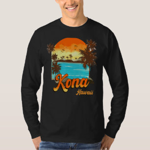Kona Hawaii Beach Summer Vacation Palm Sunset T-Shirt