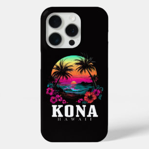 Kona Hawaii Hawaiian Hibiscus Flowers Surfer iPhone 15 Pro Case