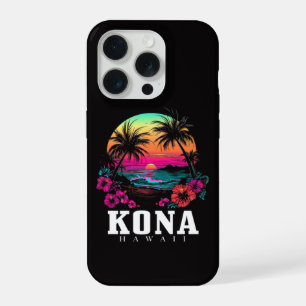 Kona Hawaii Hawaiian Hibiscus Flowers Surfer iPhone 15 Pro Case