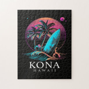 Kona Hawaii Hawaiian Surf Board Vintage  Jigsaw Puzzle