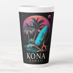 Kona Hawaii Hawaiian Surf Board Vintage Latte Mug