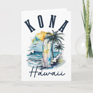 Kona Hawaii Hawaiian Surf Vintage Surfer Surfer _1 Card