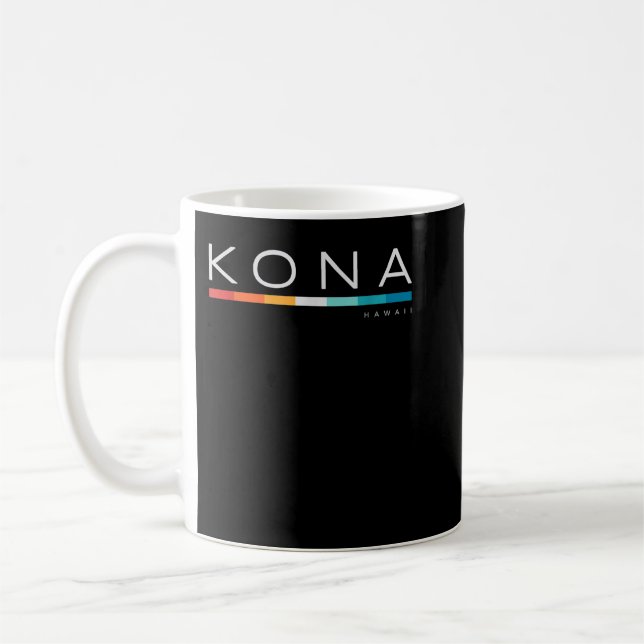 Kona Hawaii HI Retro Design Coffee Mug (Left)