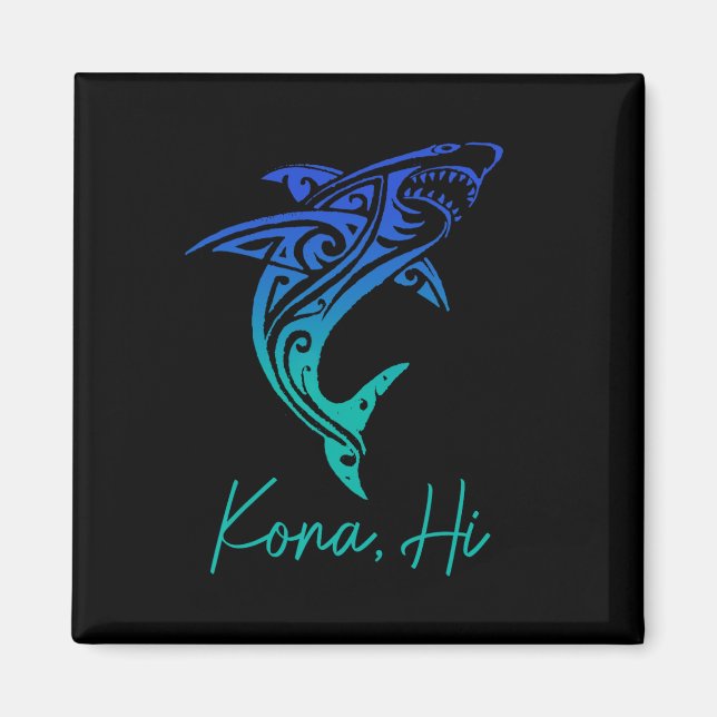 Kona Hawaii Shark Diving Fishing Surfing Surfer Ha Magnet (Front)