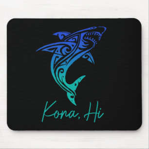 Kona Hawaii Shark Diving Fishing Surfing Surfer Ha Mouse Pad