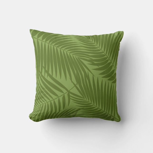 Kona Palms Hawaiian Leaf Reversible Cushion (Front)