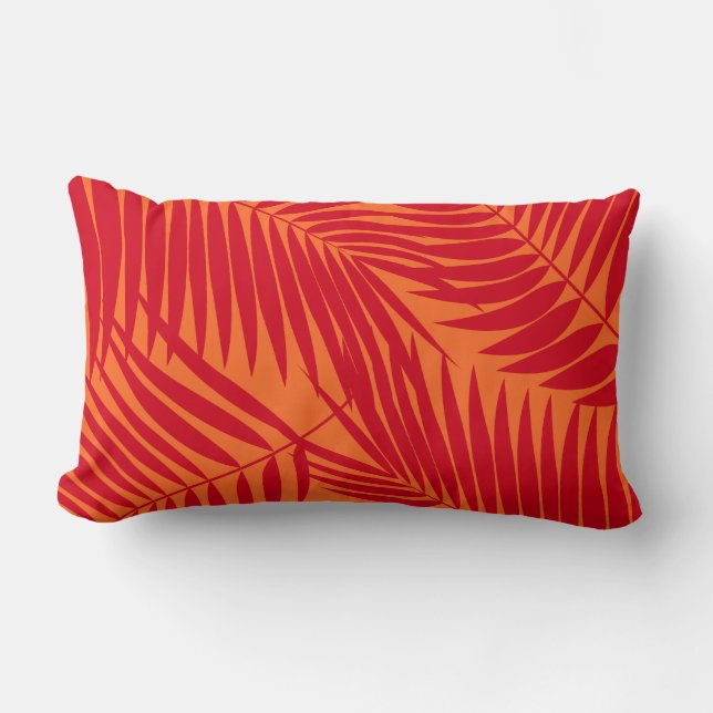 Kona Palms Hawaiian Leaf Reversible Lumbar Cushion (Front)