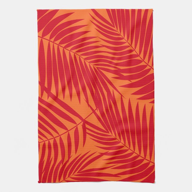 Kona Palms Hawaiian Leaf Tea Towel (Vertical)