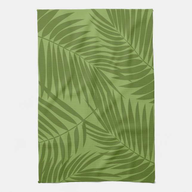 Kona Palms Hawaiian Leaf Tea Towel (Vertical)