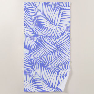 Kona Palms Hawaiian Leaf Tropical - Purple Beach Towel