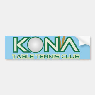 Kona Table Tennis Club Logo Bumper Sticker