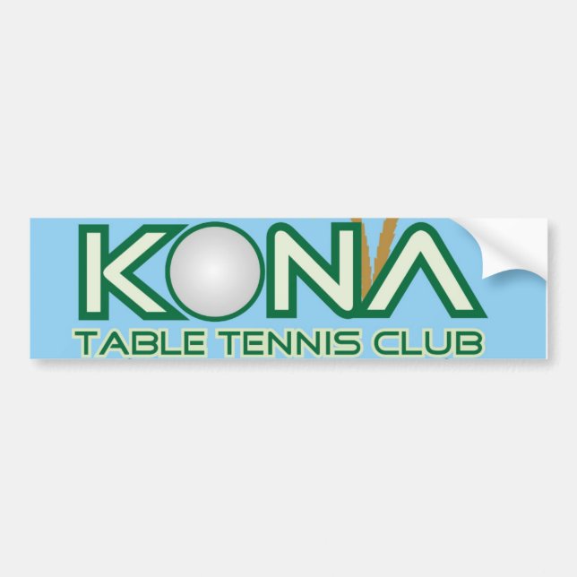 Kona Table Tennis Club Logo Bumper Sticker (Front)