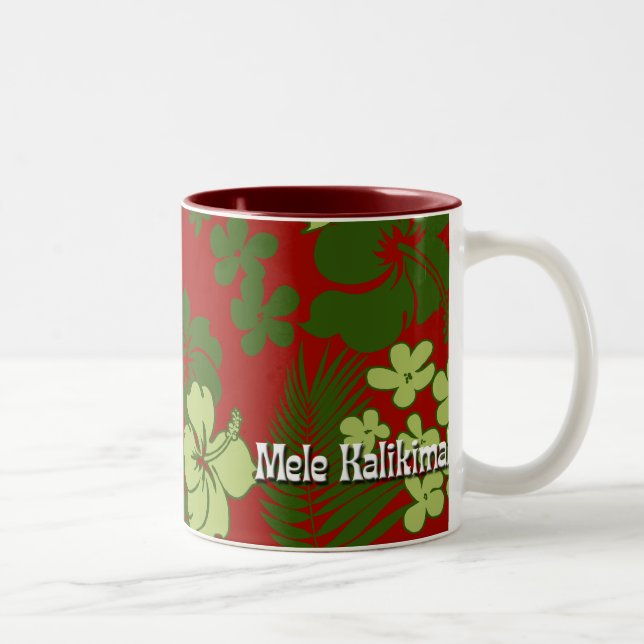Kona Times Hawaiian Christmas Red Two-Tone Coffee Mug (Right)