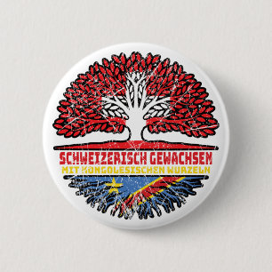 Kongo Kongolesisch Schweizer Schweiz Baum Wurzel 6 Cm Round Badge