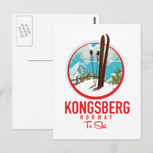 Kongsberg Norway Ski logo Postcard