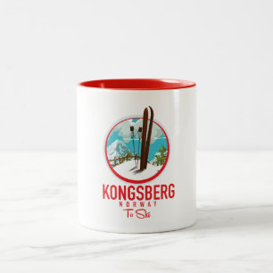 Kongsberg Norway Ski logo Two-Tone Coffee Mug
