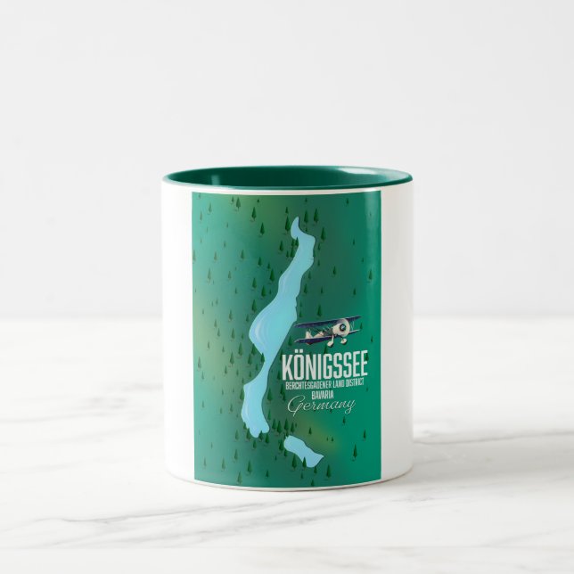 Königssee  Berchtesgadener Germany Two-Tone Coffee Mug (Center)