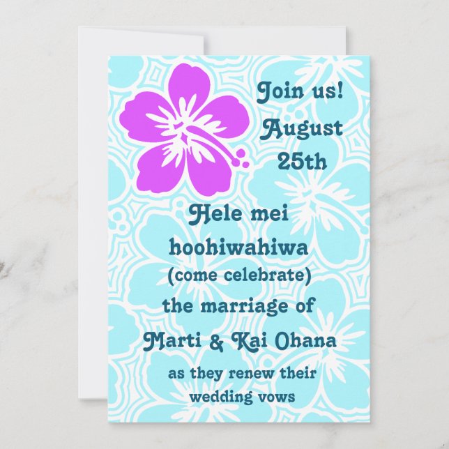Kono Hibiscus Tropical Invitations (Front)
