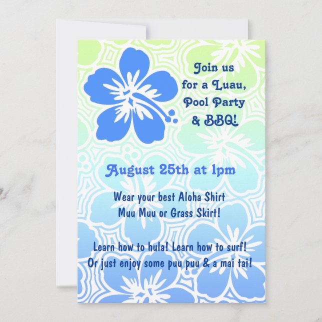 Kono Hibiscus Tropical Invitations (Front)