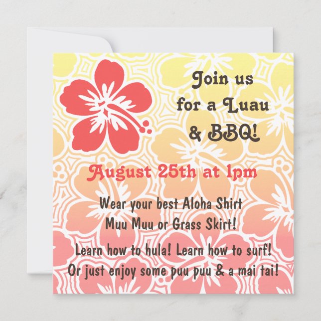 Kono Hibiscus Tropical Invitations (Front)