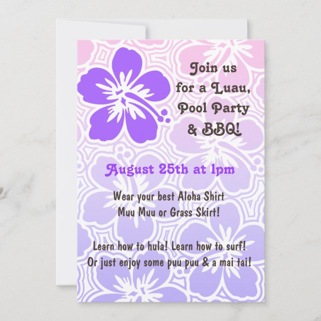 Kono Hibiscus Tropical Invitations (Front)