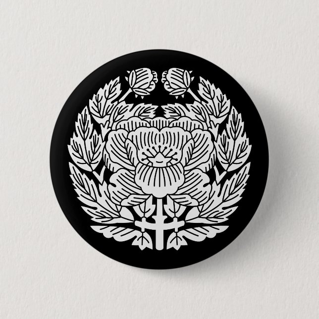 Konoe peony 6 cm round badge (Front)