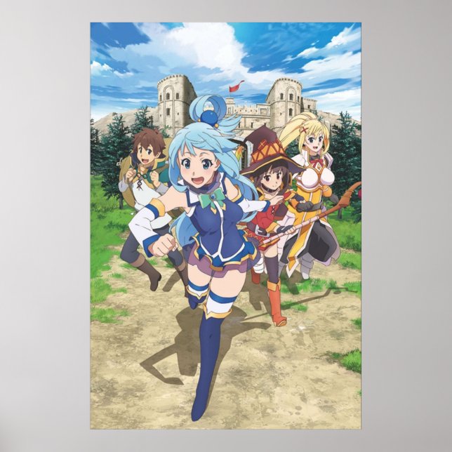 Konosuba  Aqua  Megumin  Darkness  Kazuma Poster (Front)