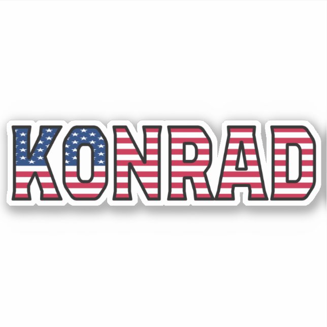 Konrad Name First Name USA Sticker Sticker Set (Front)