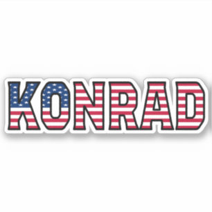 Konrad Name Vorname USA Sticker Stickerset