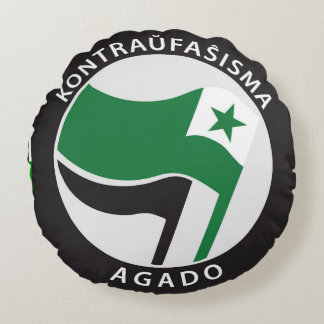 Kontrahunfaŝ isma agado Esperanto Round Cushion