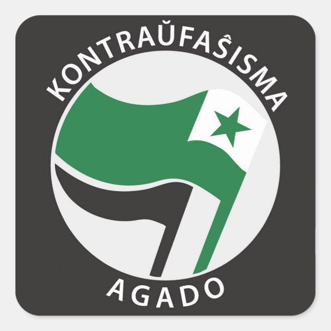 Kontrahunfaŝ isma agado Esperanto Square Sticker (Front)