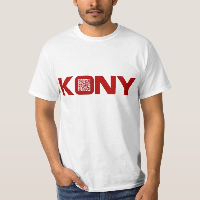 Kony 2012 Video Red QR Code Joseph Kony T-Shirt (Front)