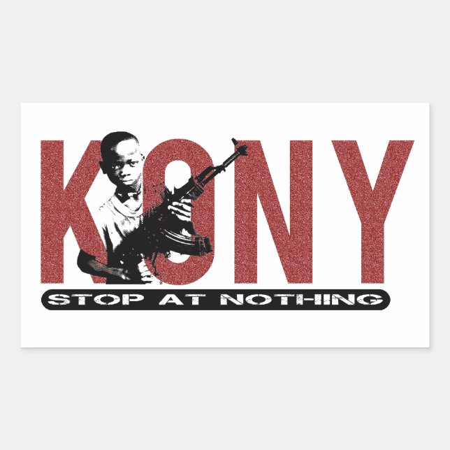 KONY - Stop at Nothing. Child Soldier Rectangular Sticker (Front)