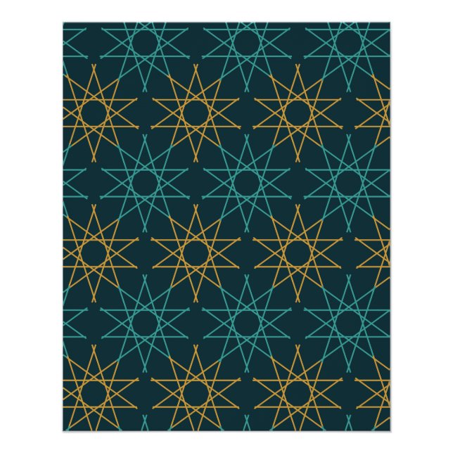 Konya Turquoise Geometric Pattern Poster (Front)