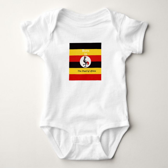 Konymoi "Born Uganda" baby vest with fastening Bodysuit (Front)