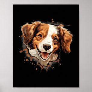 Kooikerhondje Dog Mum Dad Peeking Puppy Poster