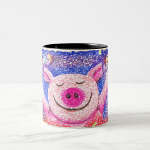 Kook Art Joyful Pig Standard Size Mug