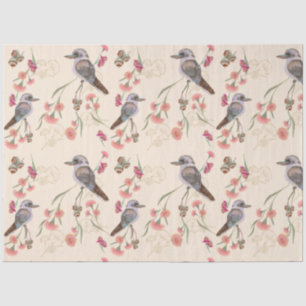 kookaburra and Eucalyptus on pale peach Tissue Paper