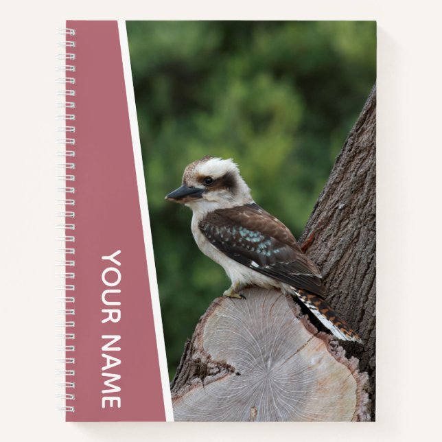Kookaburra Australia Laughing Bird, Rose Gold Notebook (Front)