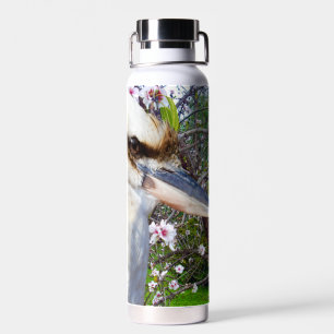 Kookaburra Beside Blossom Tree, Water Bottle